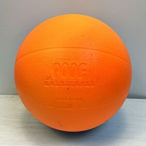 Vintage 1990s POOF Jr. Basketball 6 Inch Orange and Blue Foam Ball
